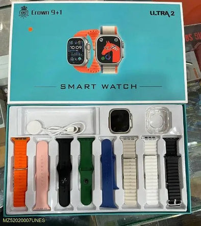 Crown 9+1 smartwatch - 8 strap smart watch