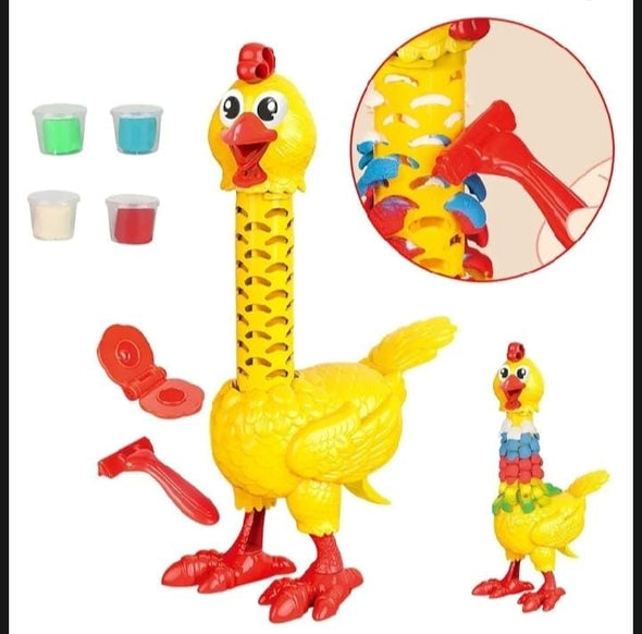 DOUGH FEATHER CHICKEN CALY FUN TOY SET FOR KIDS