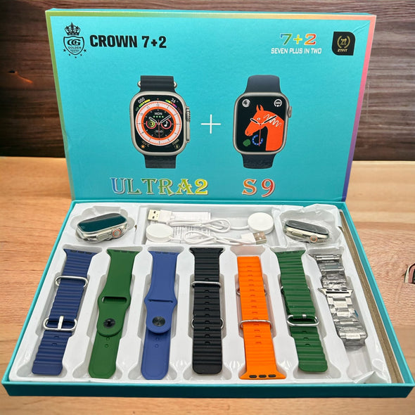 Ultra 2 + S9 Smartwatch Bundle + Crown 7+ 2 Smart watch bundle